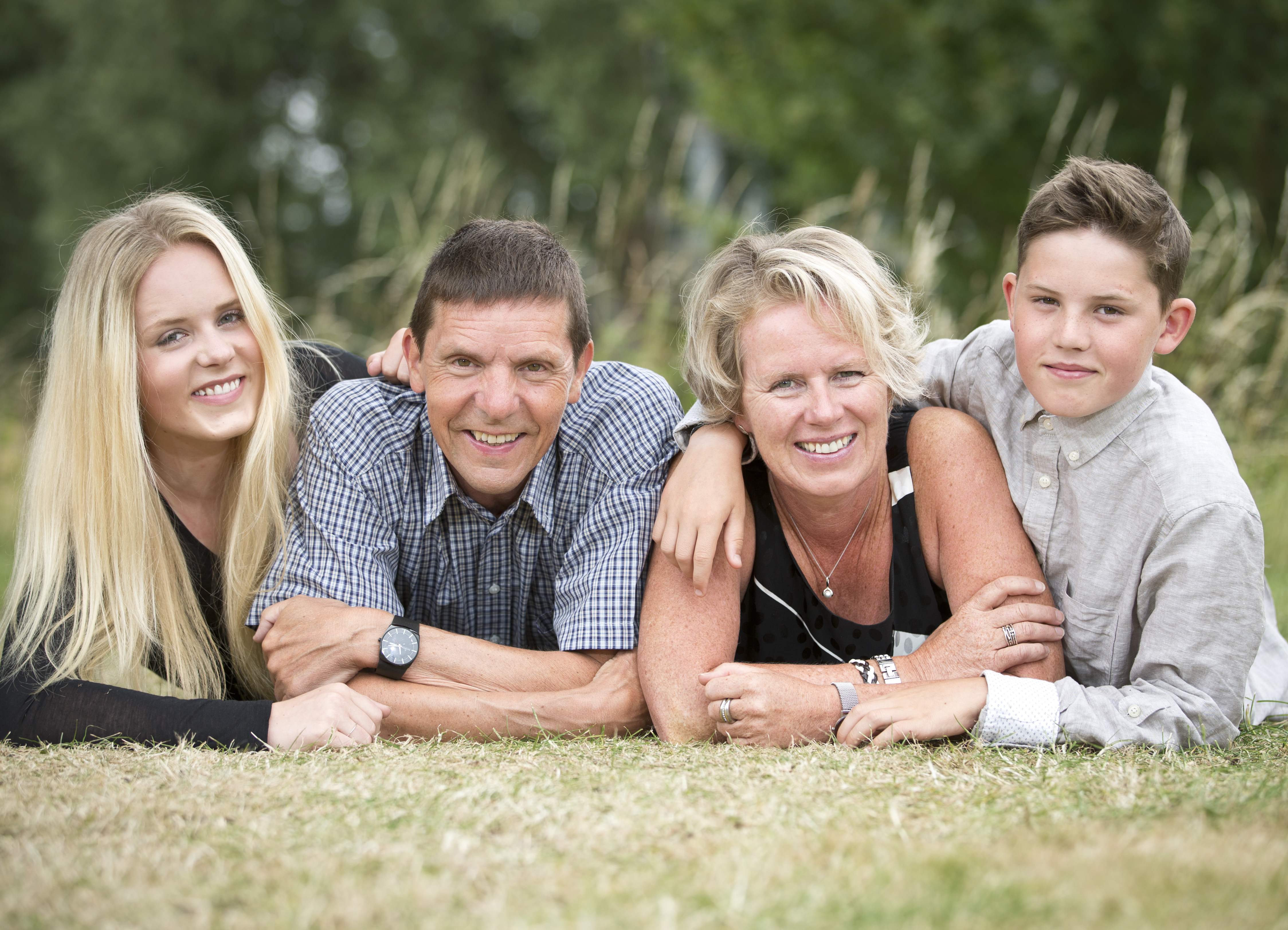 Familien Fuchs som består af Isabella, Lise-Lotte, Sebastian og Sune Fuchs